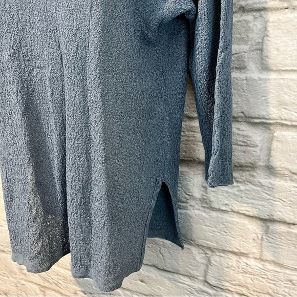 Eileen Fisher Women's 3/4 Sleeves Pullover Top Organic Linen Blue Size Small - Picture 3 of 5